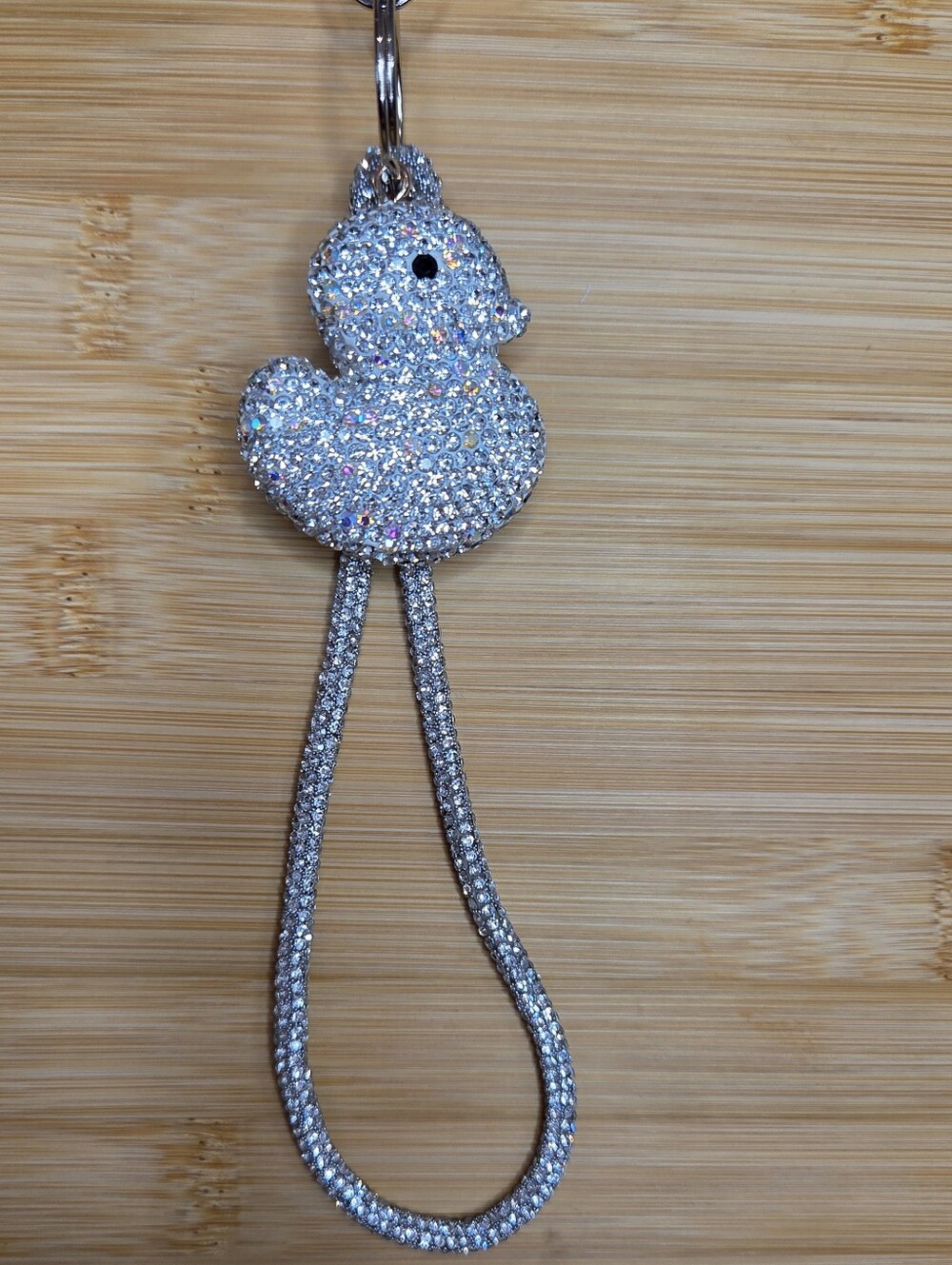🐥 Bling Rhinestone Rubber Ducky Keychain Wristlet Strap Bag Charm 🐥 - Picture 2 of 15